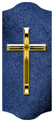 DARAY-C-510-GD-SH-BL Gold Single Cross Shimmer Blue